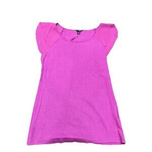 Ann Taylor Flutter-Sleeve Fuschia Purple Top XS